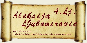 Aleksija LJubomirović vizit kartica